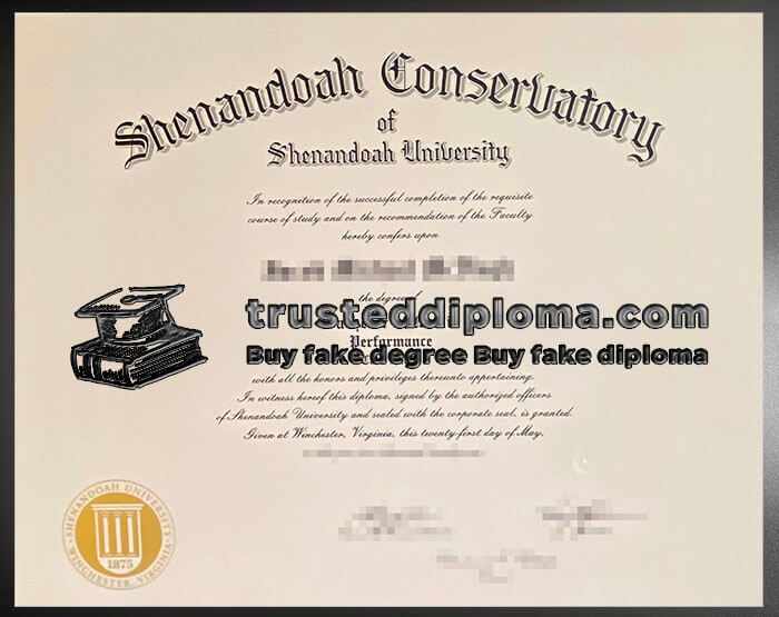 purchase realistic Shenandoah Conservatory diploma