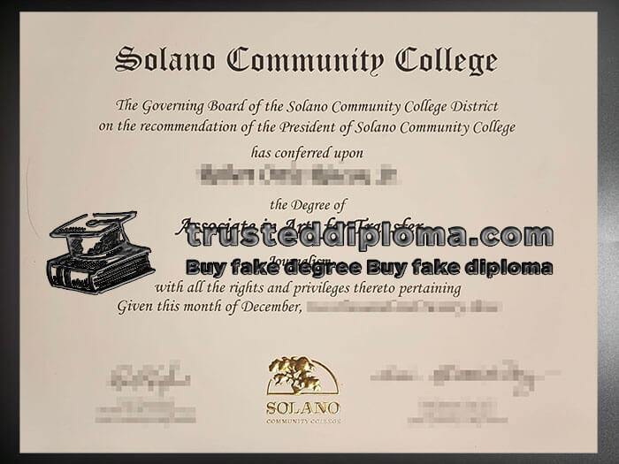 purchase realistic Solano Community College diploma