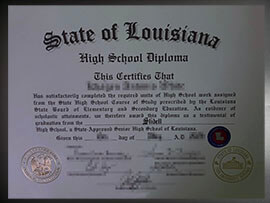 purchase realistic State of Louisiana High School DIploma
