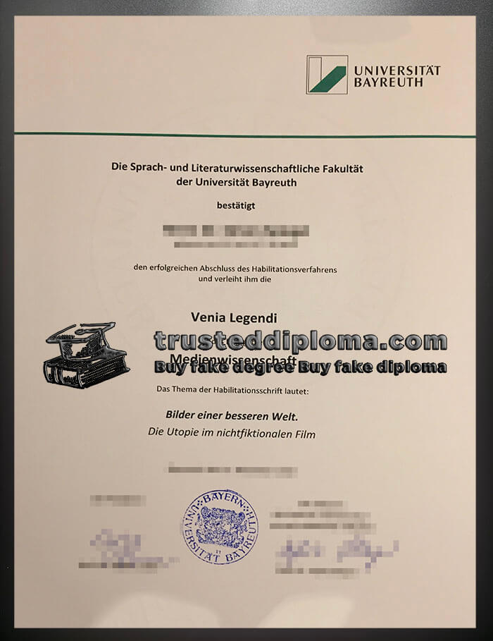 purchase realistic Universität Bayreuth diploma