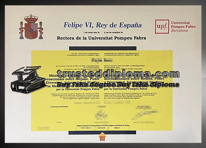 purchase realistic University Pompeu Fabra diploma
