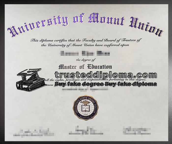 purchase realistic University of Mount Union diploma