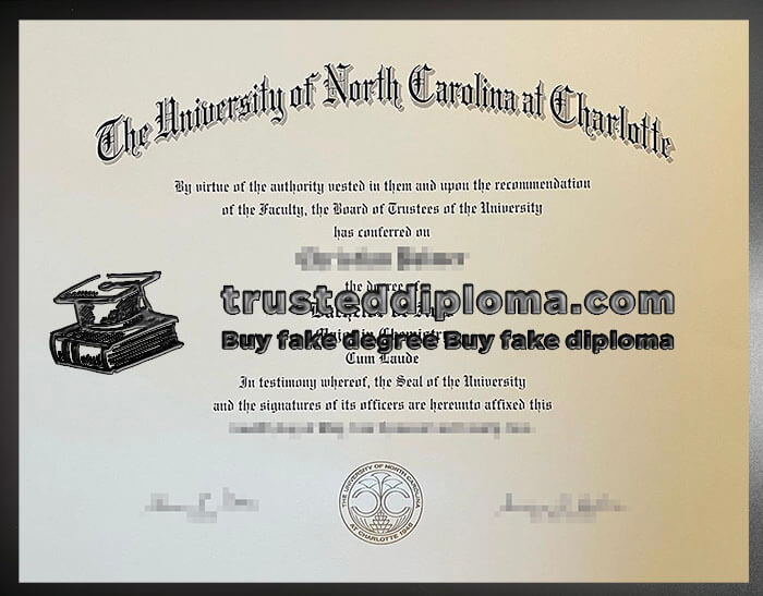 purchase realistic University of North Carolina at Charlotte diploma