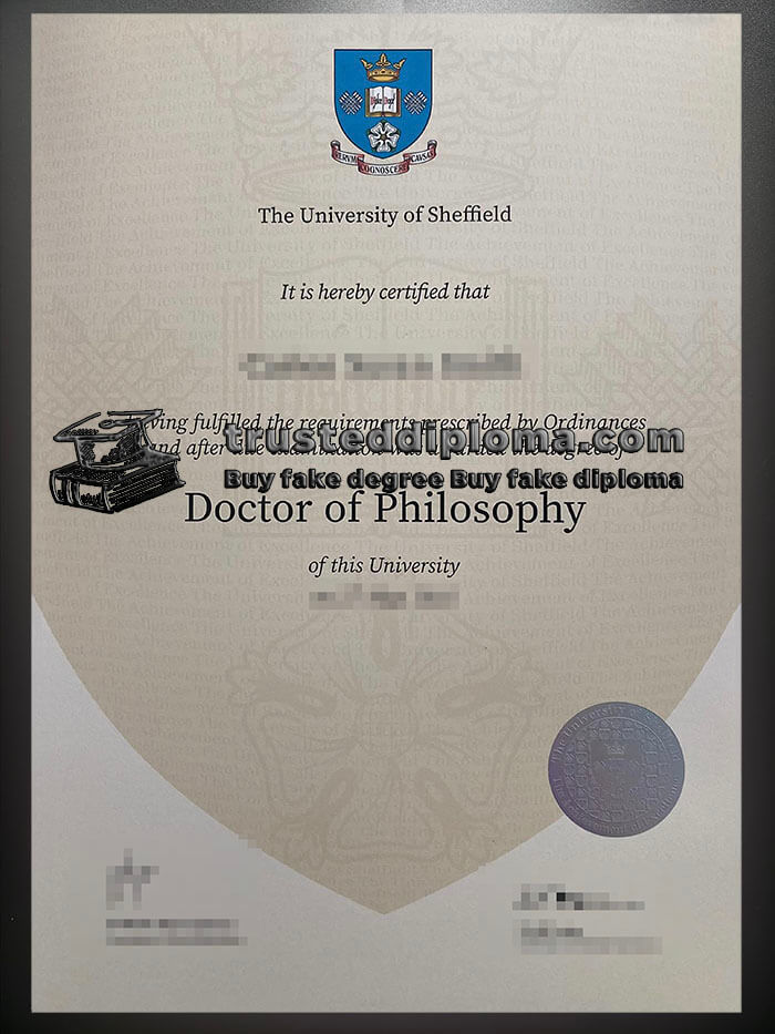 purchase realistic University of Sheffield diploma