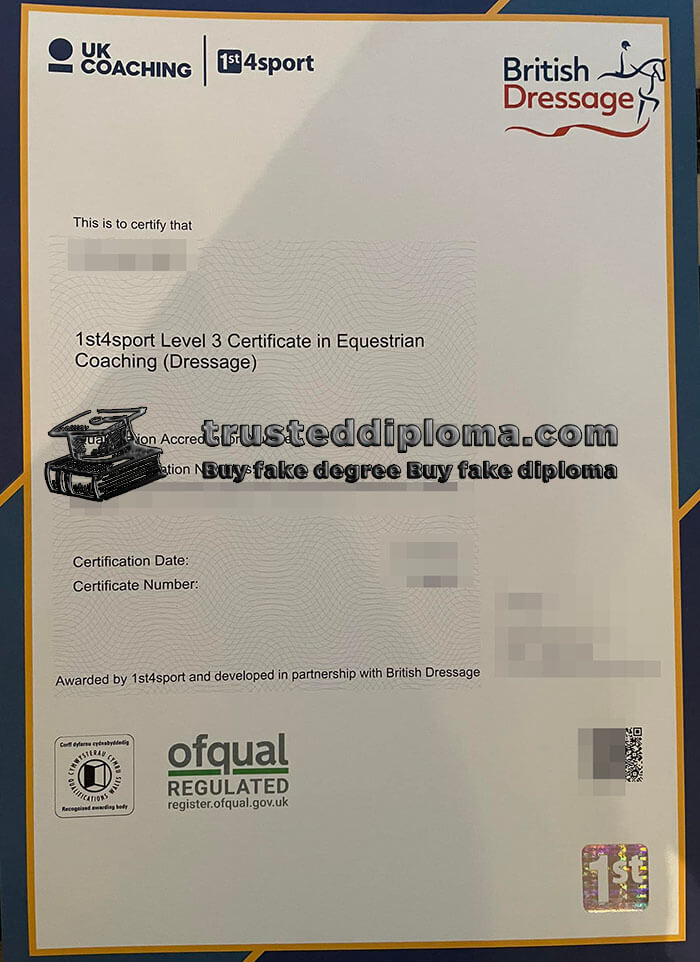 purchase realistic 1st4sport Level Certificate in Equestrian Coaching