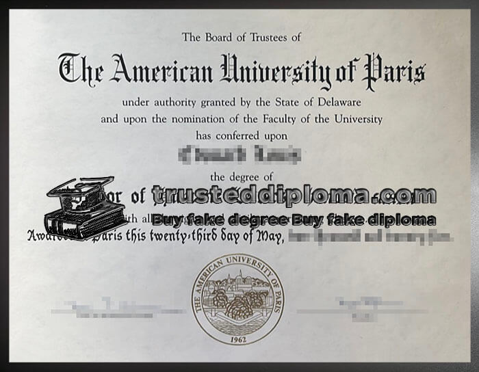 purchase realistic American University of Paris diploma