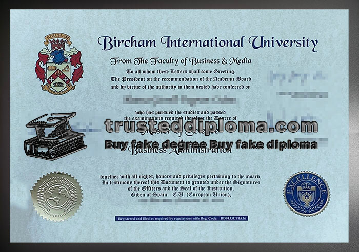 purchase realistic Bircham International University diploma