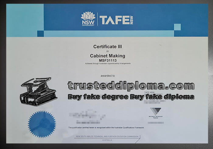 purchase realistic NSW TAFE Certificate III in Cabinet Making