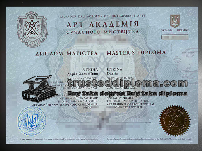 purchase realistic Salvador Dali Academy of Contemporary Arts diploma