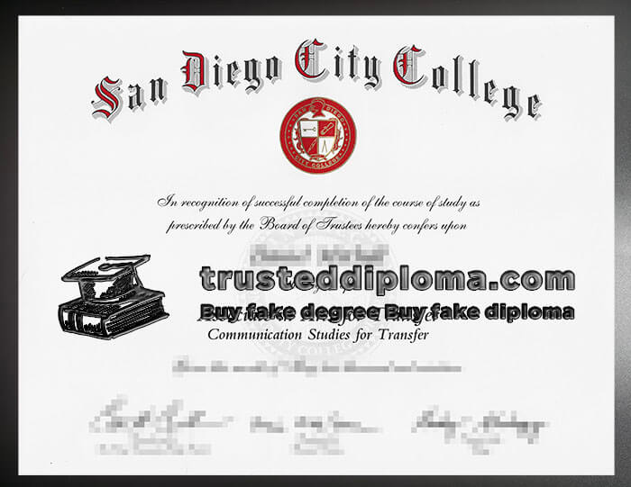 purchase realistic San Diego City College diploma