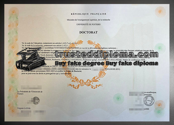 purchase realistic Universite de Poitiers diploma