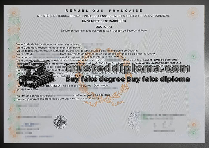purchase realistic Universite de Strasbourg diploma