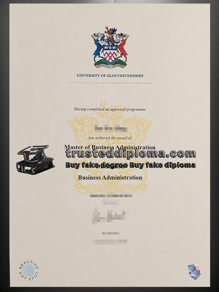purchase realistic University of Gloucestershire diploma